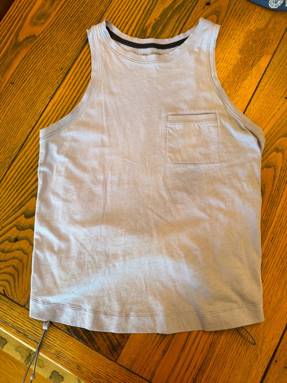 Athleta Womens Periwinkle Blue Tank with Elastic Gathered Back Hemline, Size XS